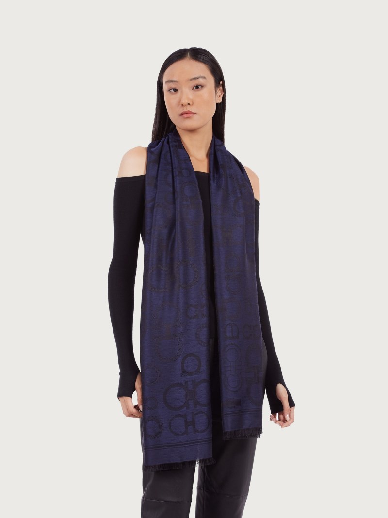 Ferragamo | Women's Gancini Stole - Navy Blue