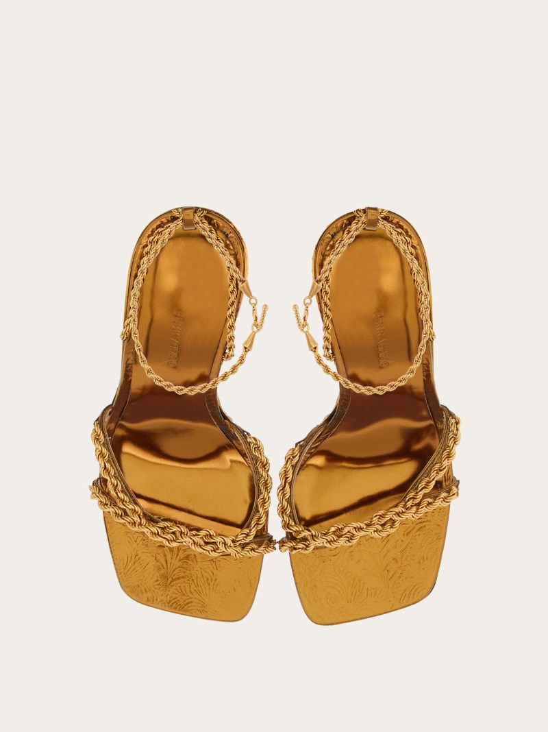 Ferragamo | Women's Bejeweled Sandal - Gold