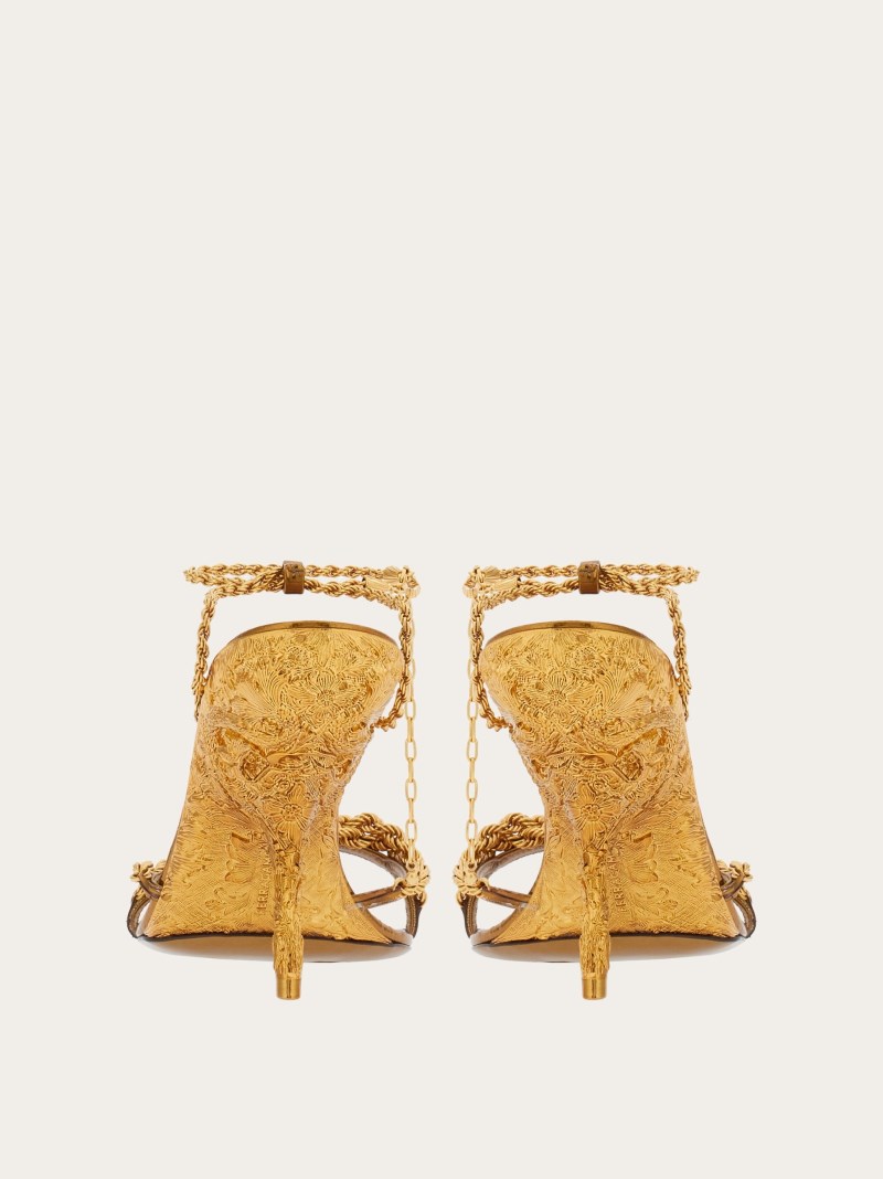 Ferragamo | Women's Bejeweled Sandal - Gold