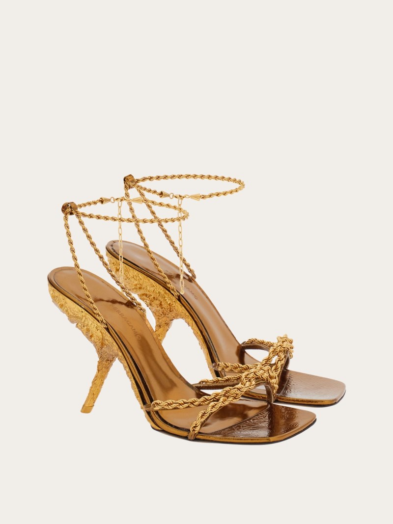 Ferragamo | Women's Bejeweled Sandal - Gold