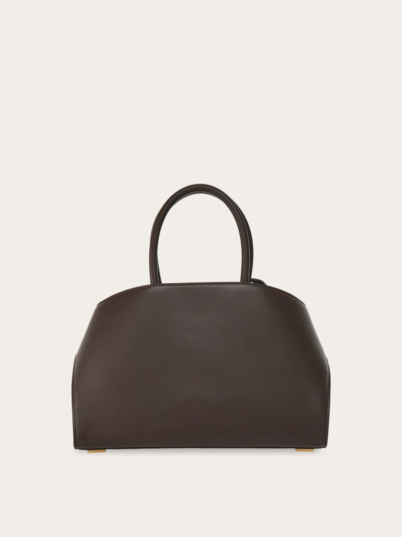 Ferragamo | Women's Hug Bicolor Handbag - Natural/Testa Di Moro