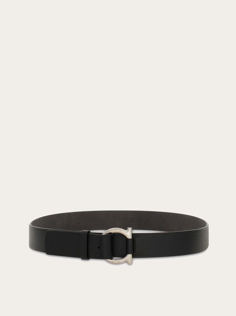 Ferragamo | Men's Fixed Belt With Gancini Buckle - Black