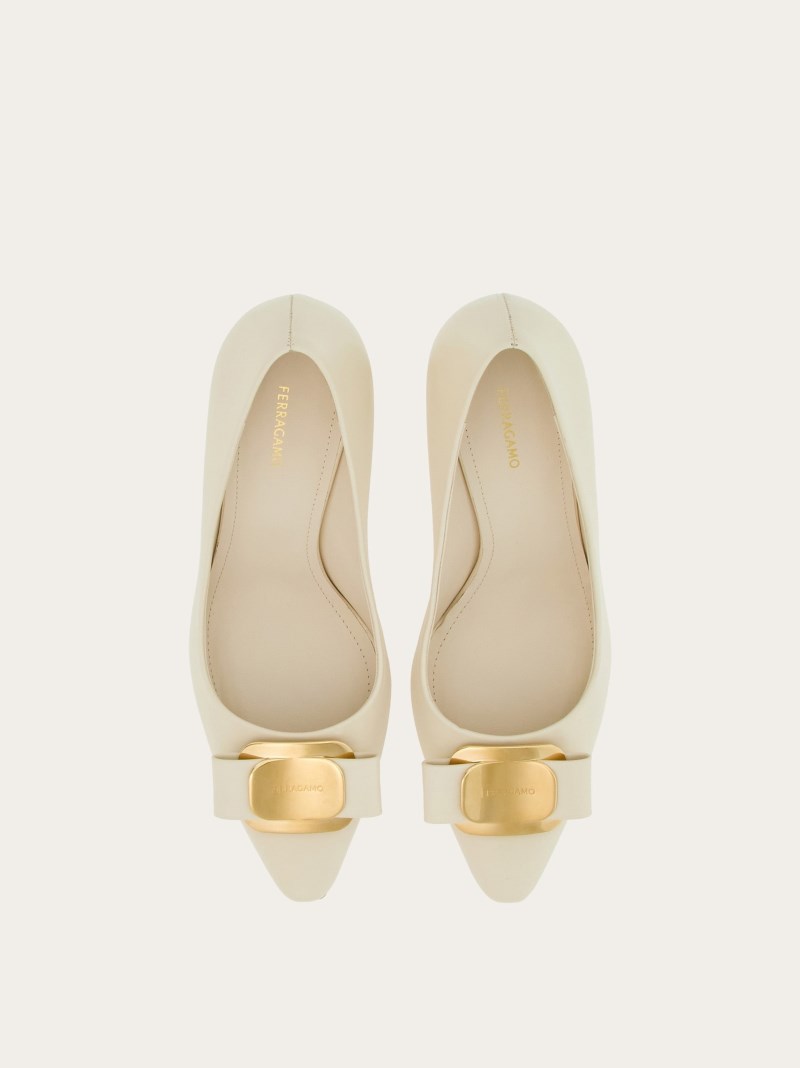 Ferragamo | Women's New Vara Plate Pump - Mascarpone