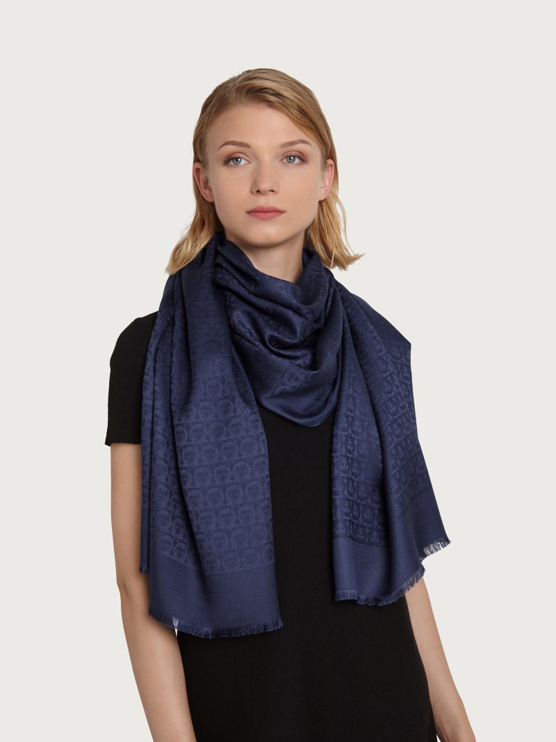 Ferragamo | Women's Gancini Stole - Oxford Blue