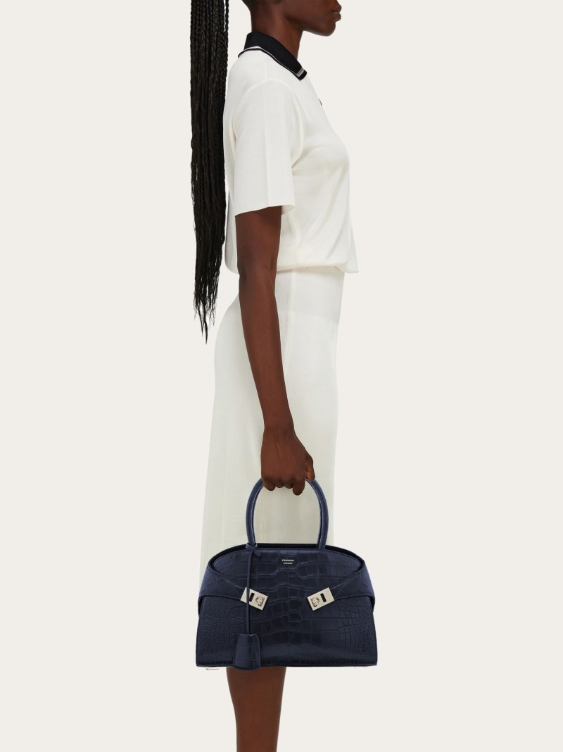 Ferragamo | Women's Hug Handbag - Navy Blue