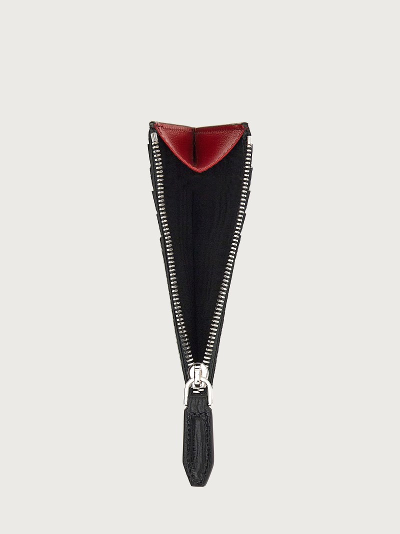 Ferragamo | Men's Gancini Credit Card Holder - Black/Ferragamo Red