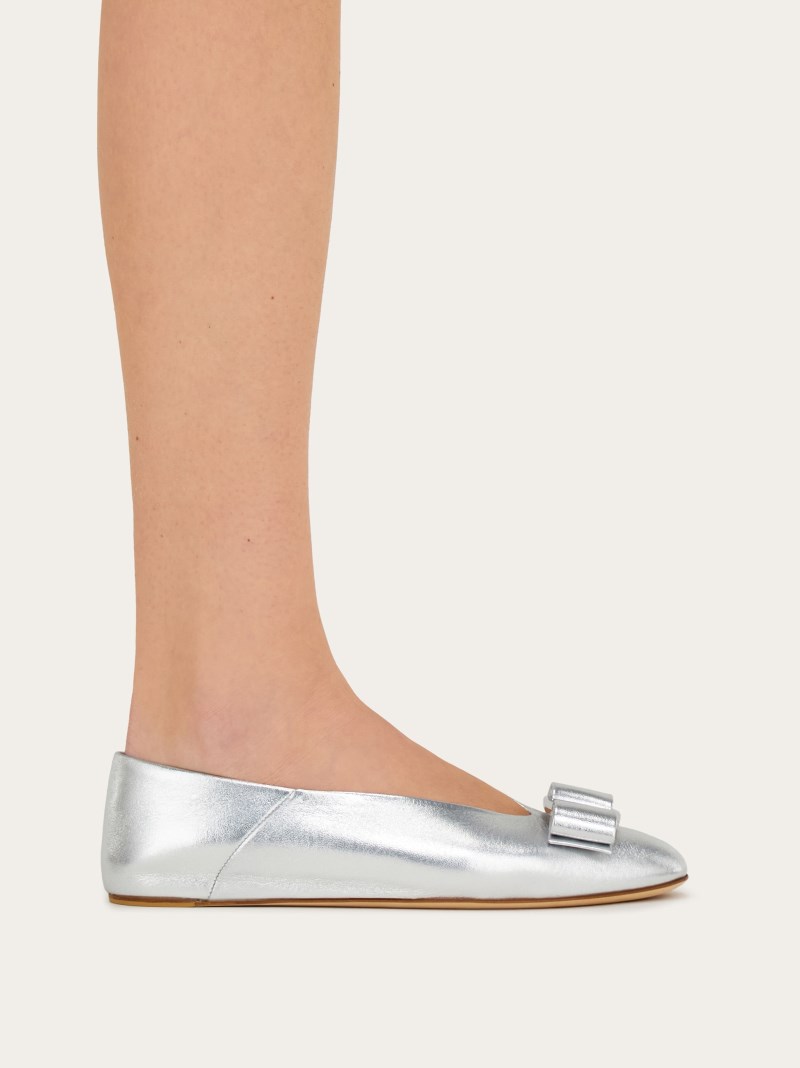 Ferragamo | Women's Vara Bow Ballet Flat - Silver