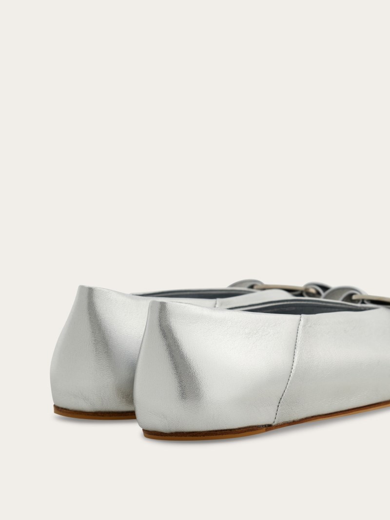 Ferragamo | Women's Vara Bow Ballet Flat - Silver