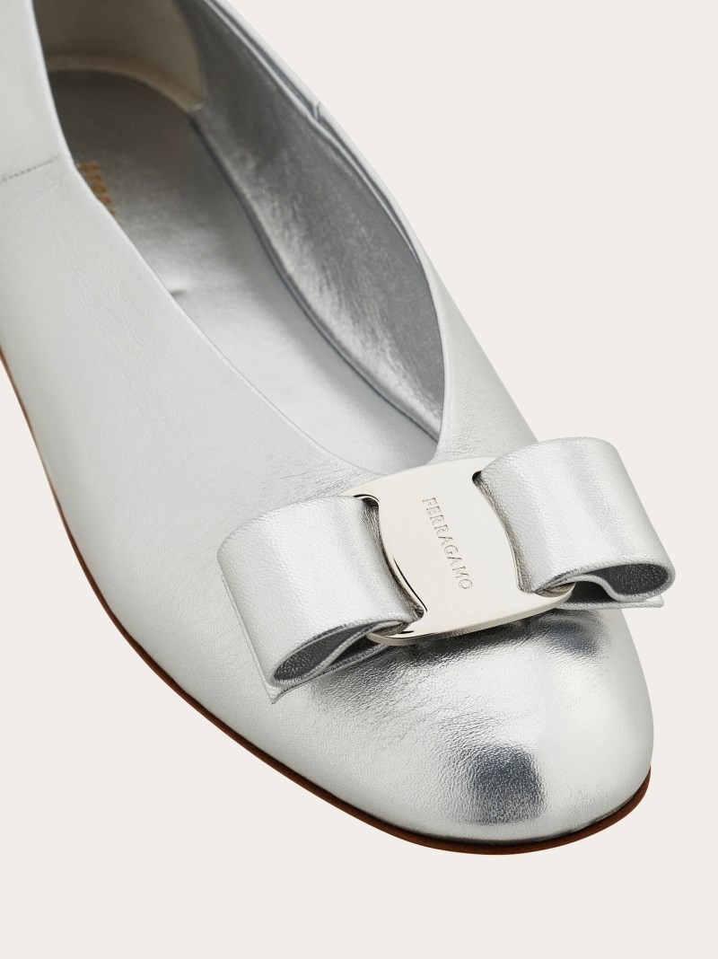 Ferragamo | Women's Vara Bow Ballet Flat - Silver