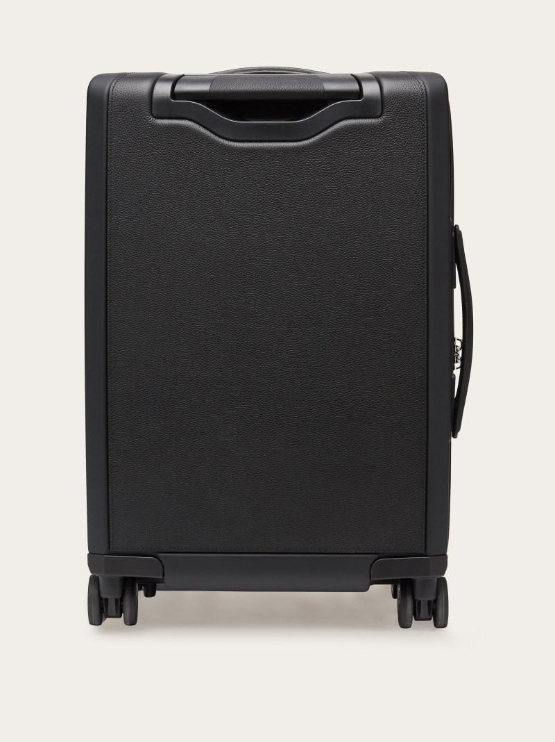 Ferragamo | Men's Trolley With Embossed Gancini Pattern - Black