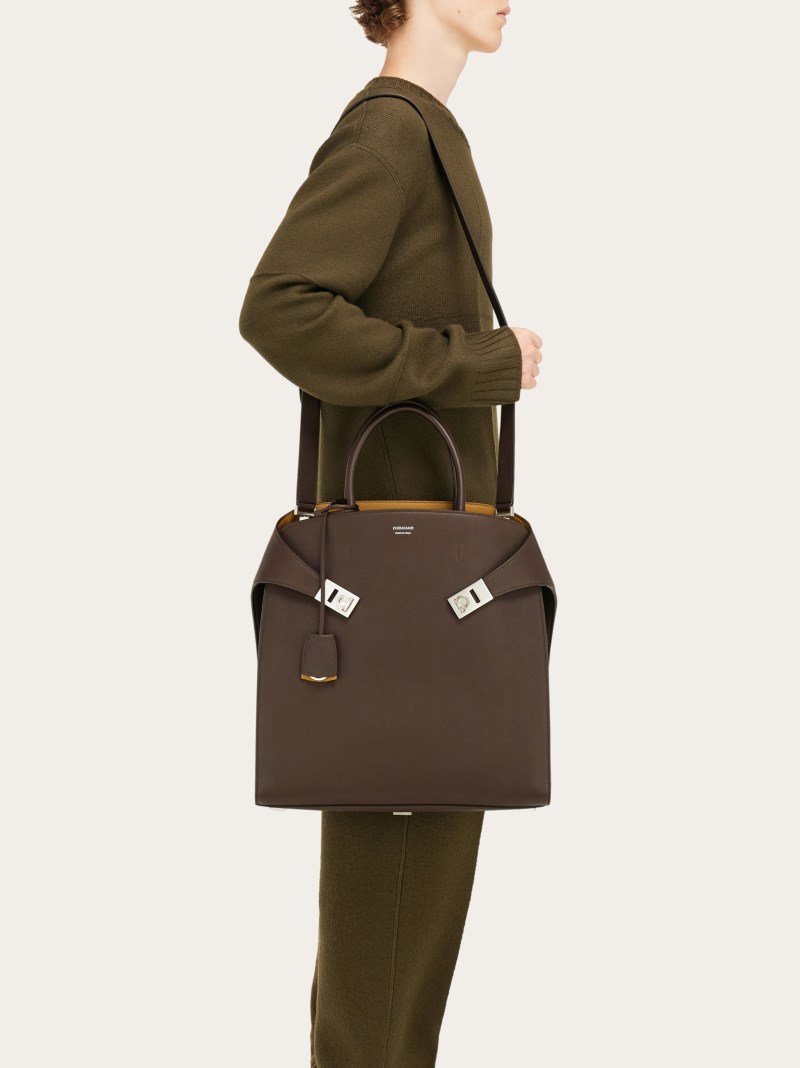 Ferragamo | Men's Hug Tote Bag - Testa Di Moro