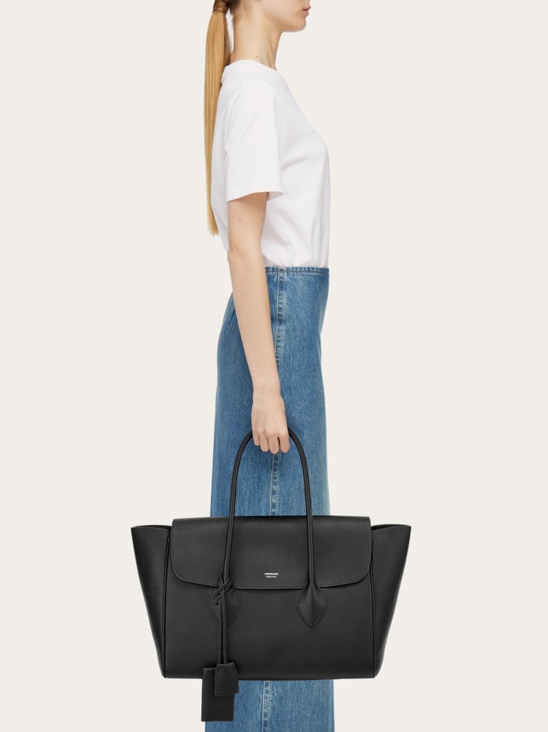 Ferragamo | Women's East-West Tote Bag - Black