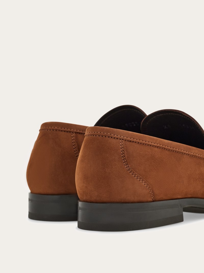 Ferragamo | Men's Moccasin With Gancini Ornament - Brown