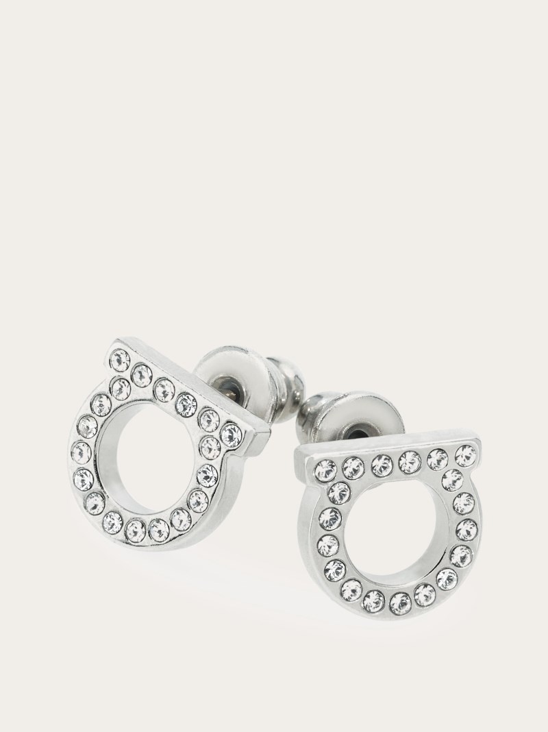Ferragamo | Women's Gancini Crystals Earrings - Palladium (S)