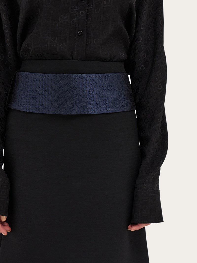 Ferragamo | Women's Belted Skirt - Black