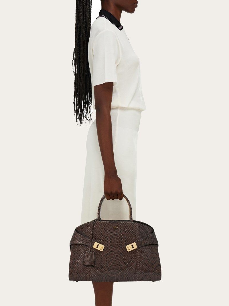 Ferragamo | Women's Hug Handbag - Testa Di Moro
