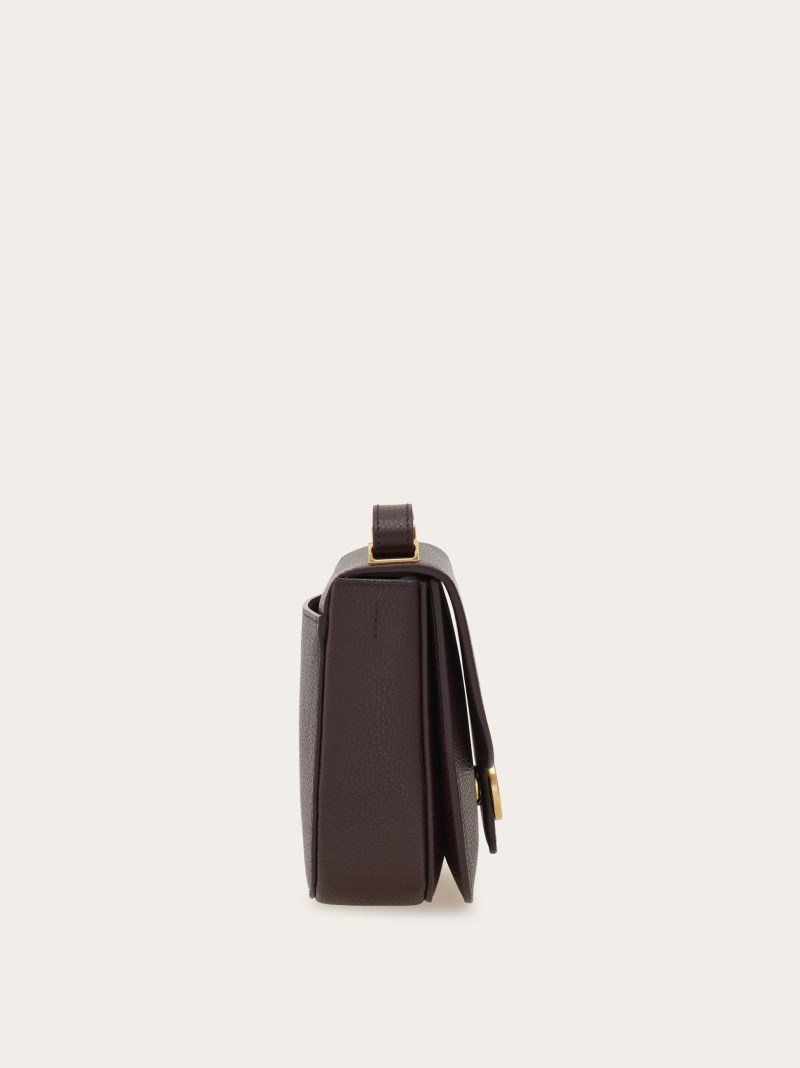 Ferragamo | Women's Double Gancini Crossbody Bag - Oxblood