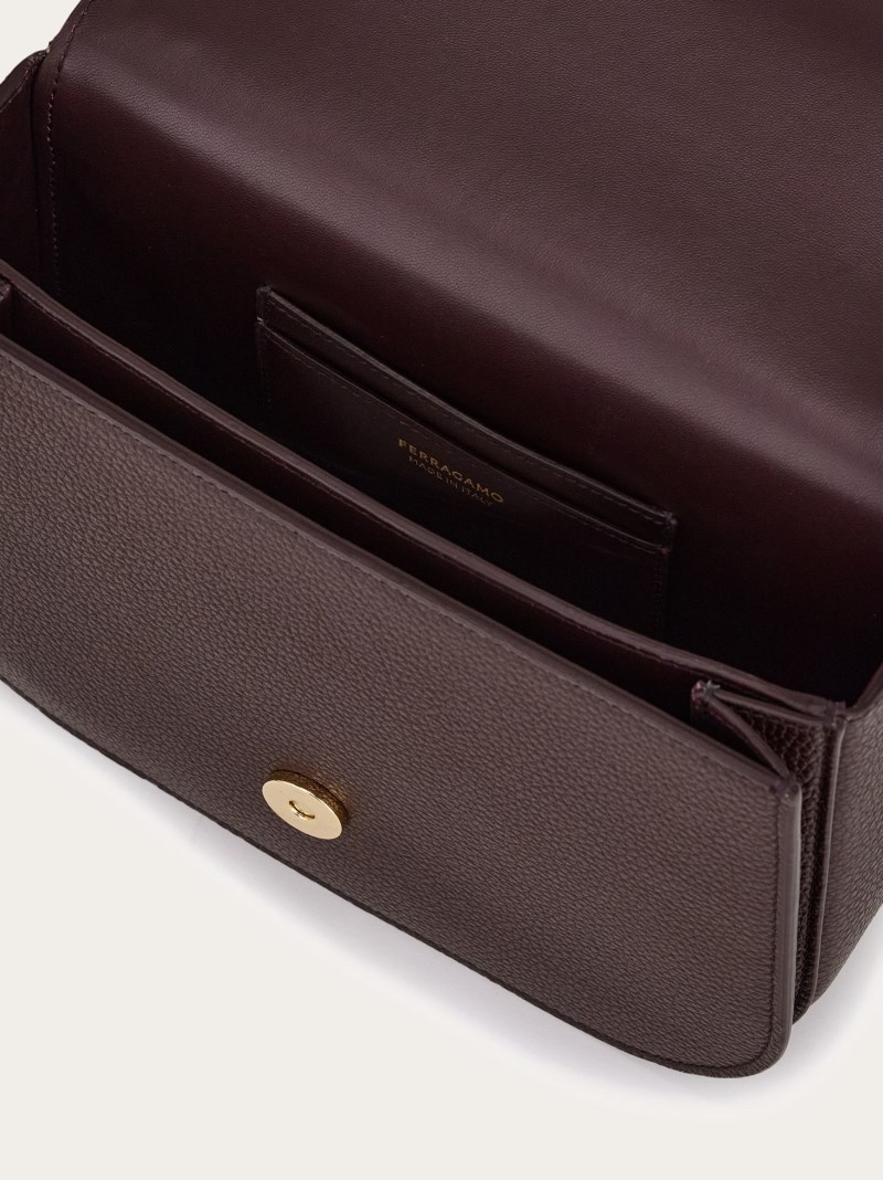 Ferragamo | Women's Double Gancini Crossbody Bag - Oxblood