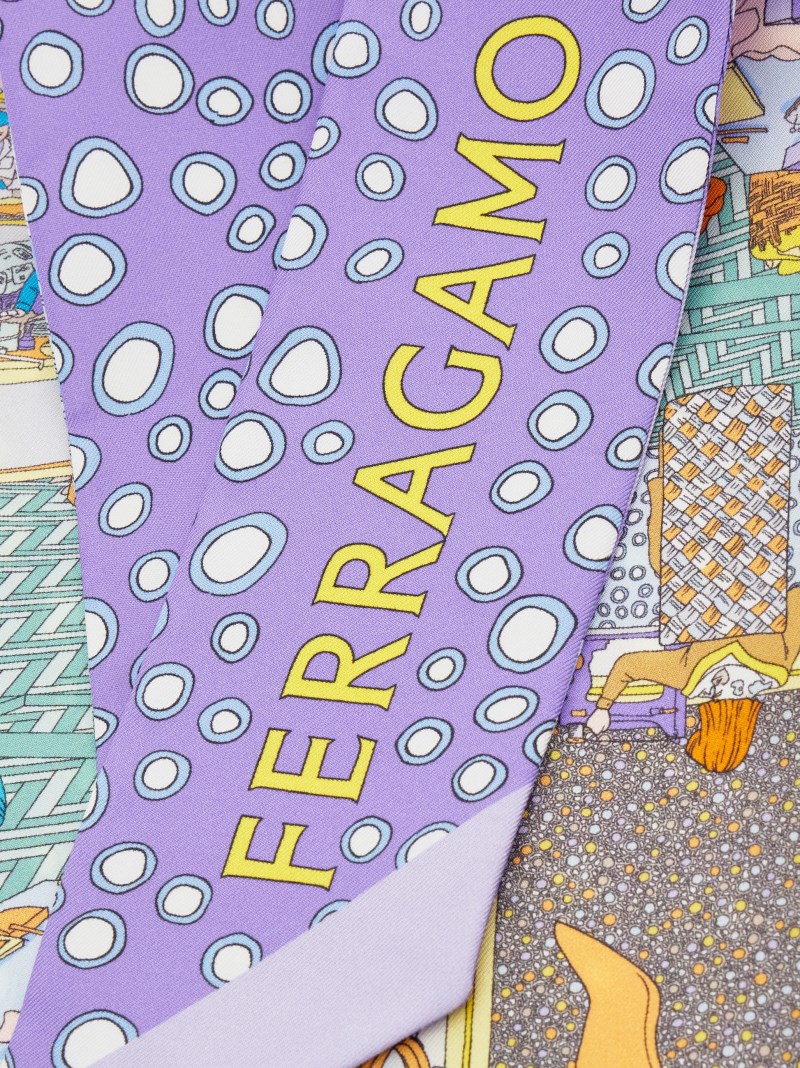 Ferragamo | Women's Atelier Print Silk Mini Bandeau - Lavender