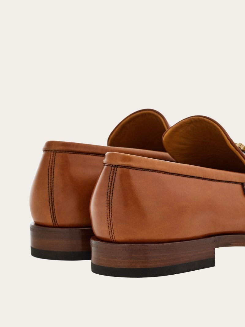 Ferragamo | Men's Moccasin With Gancini Ornament - Brown