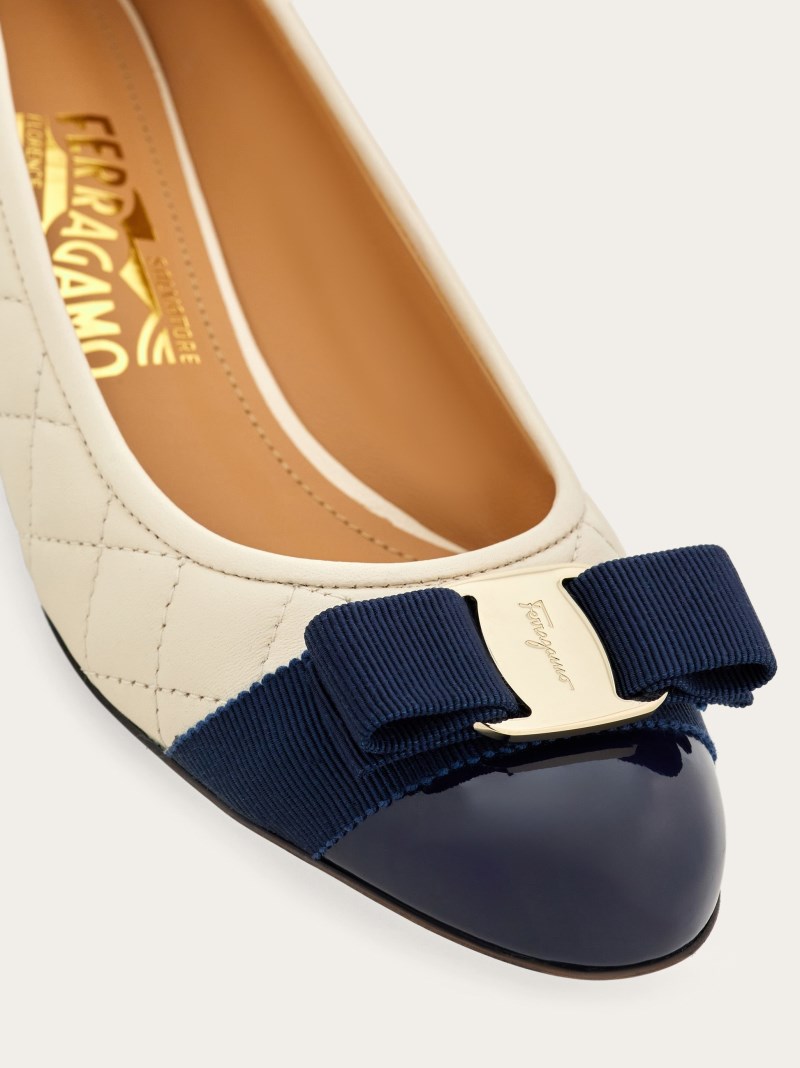 Ferragamo | Women's Quilted Vara Pump - Midnight Blue
