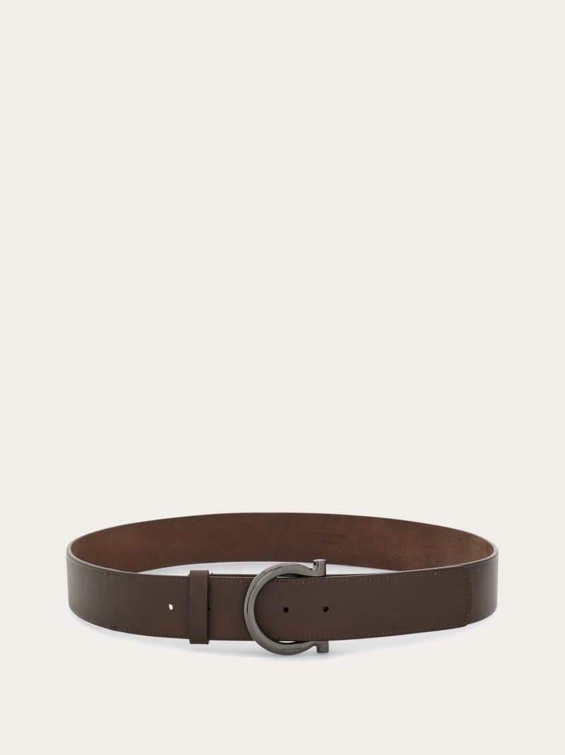 Ferragamo | Men's Fixed Gancini Belt - Testa Di Moro