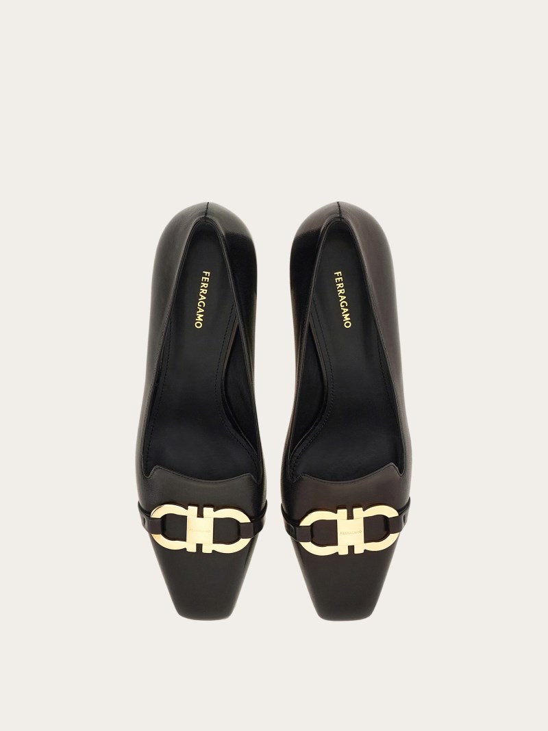 Ferragamo | Women's Pump With Gancini Ornament - Black