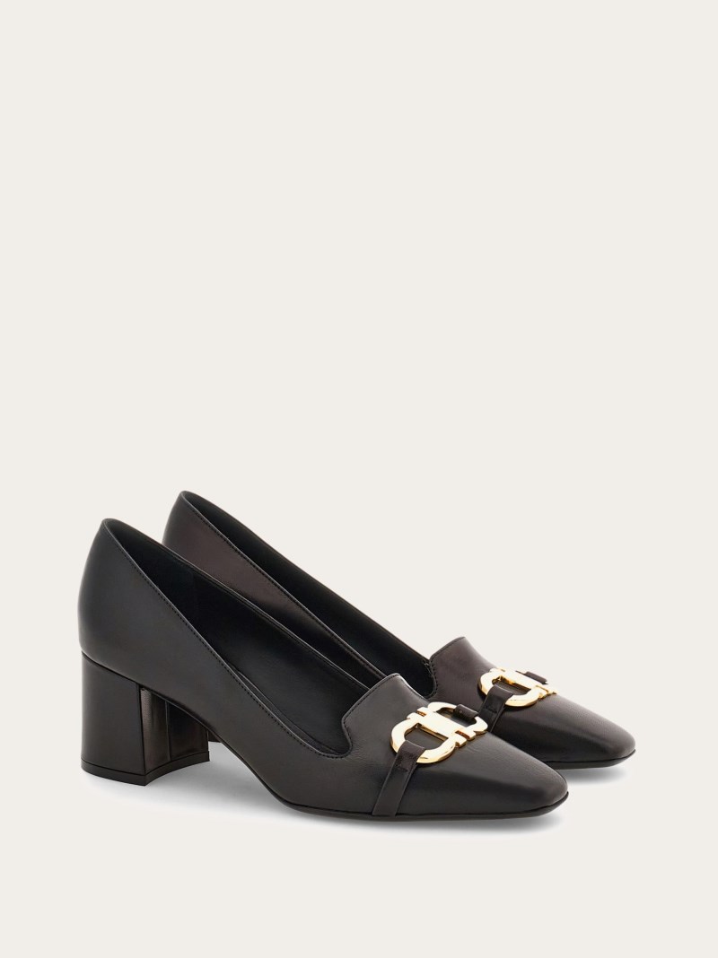Ferragamo | Women's Pump With Gancini Ornament - Black