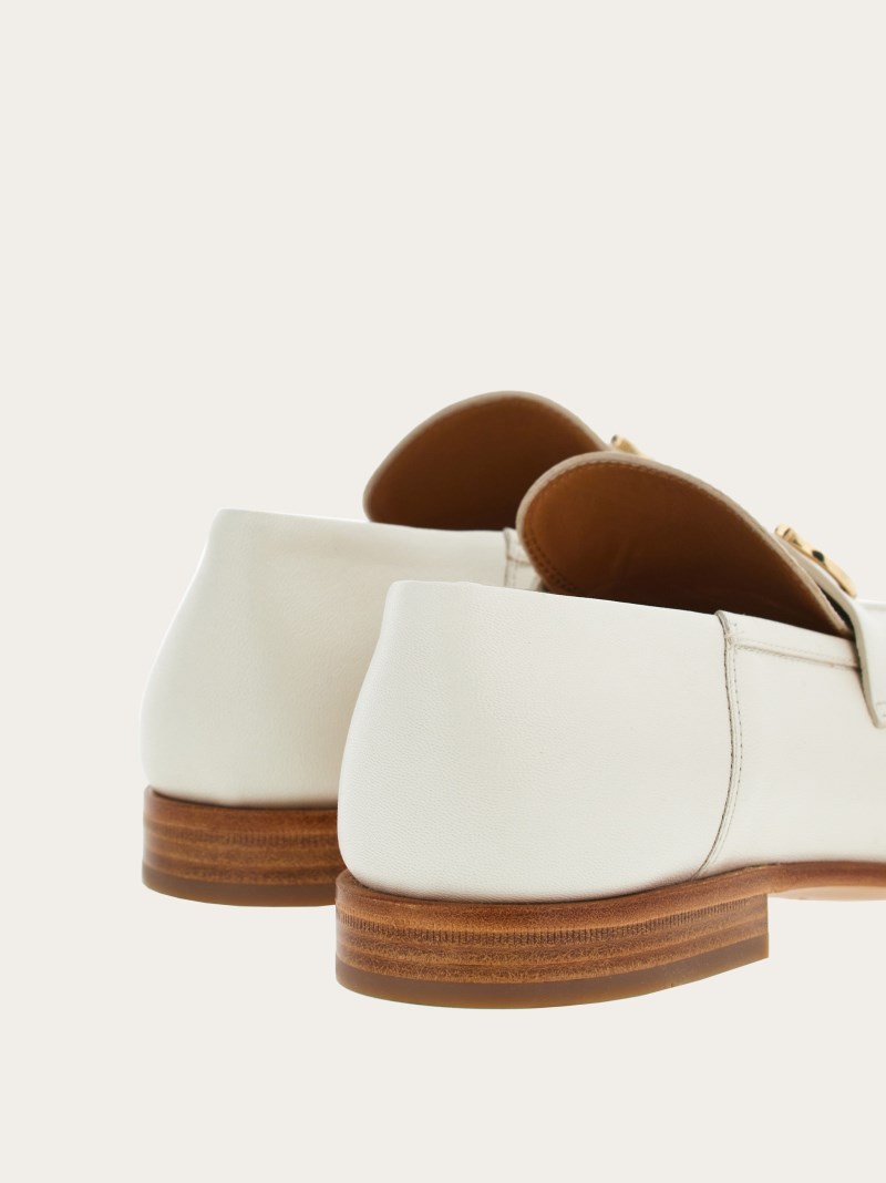Ferragamo | Women's Mule Loafer With Gancini Ornament - Mascarpone