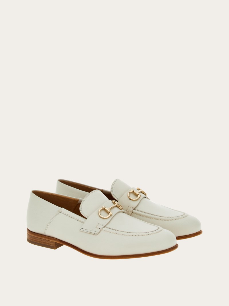 Ferragamo | Women's Mule Loafer With Gancini Ornament - Mascarpone