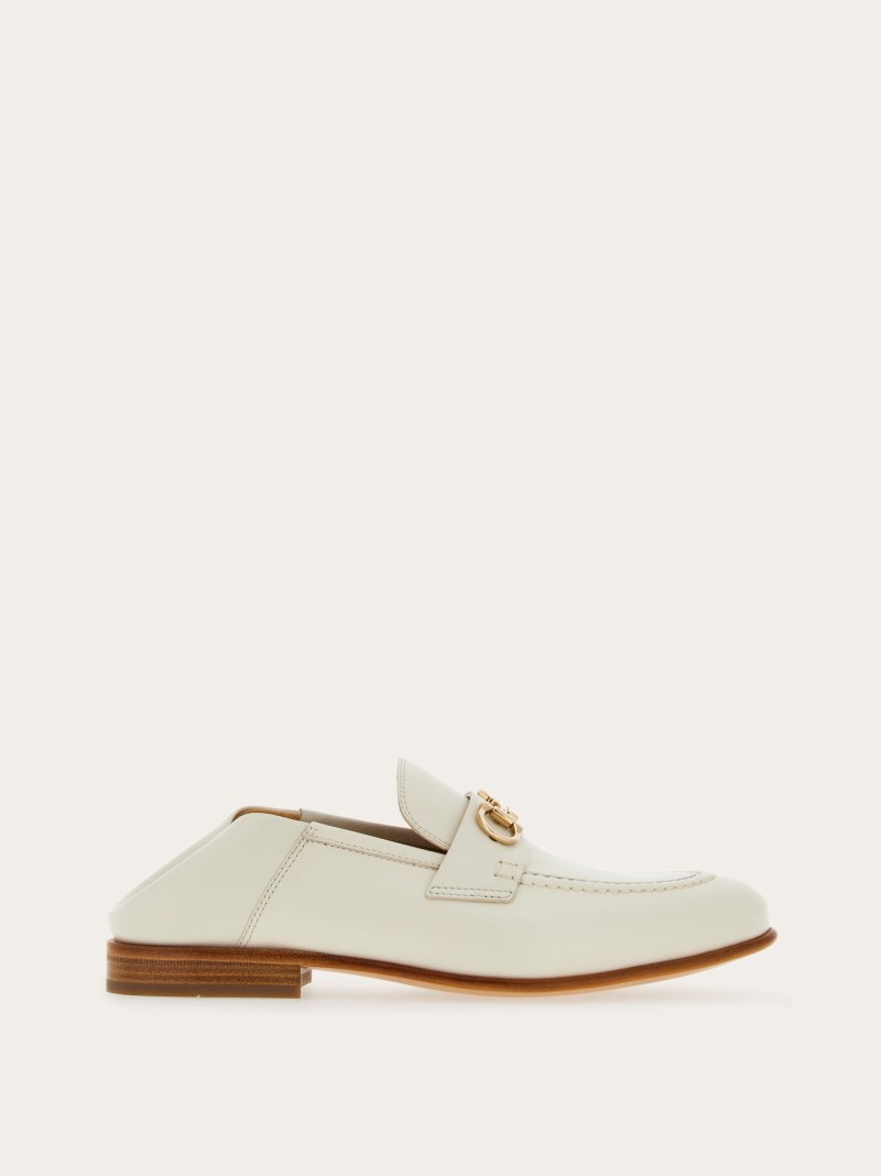 Ferragamo | Women's Mule Loafer With Gancini Ornament - Mascarpone