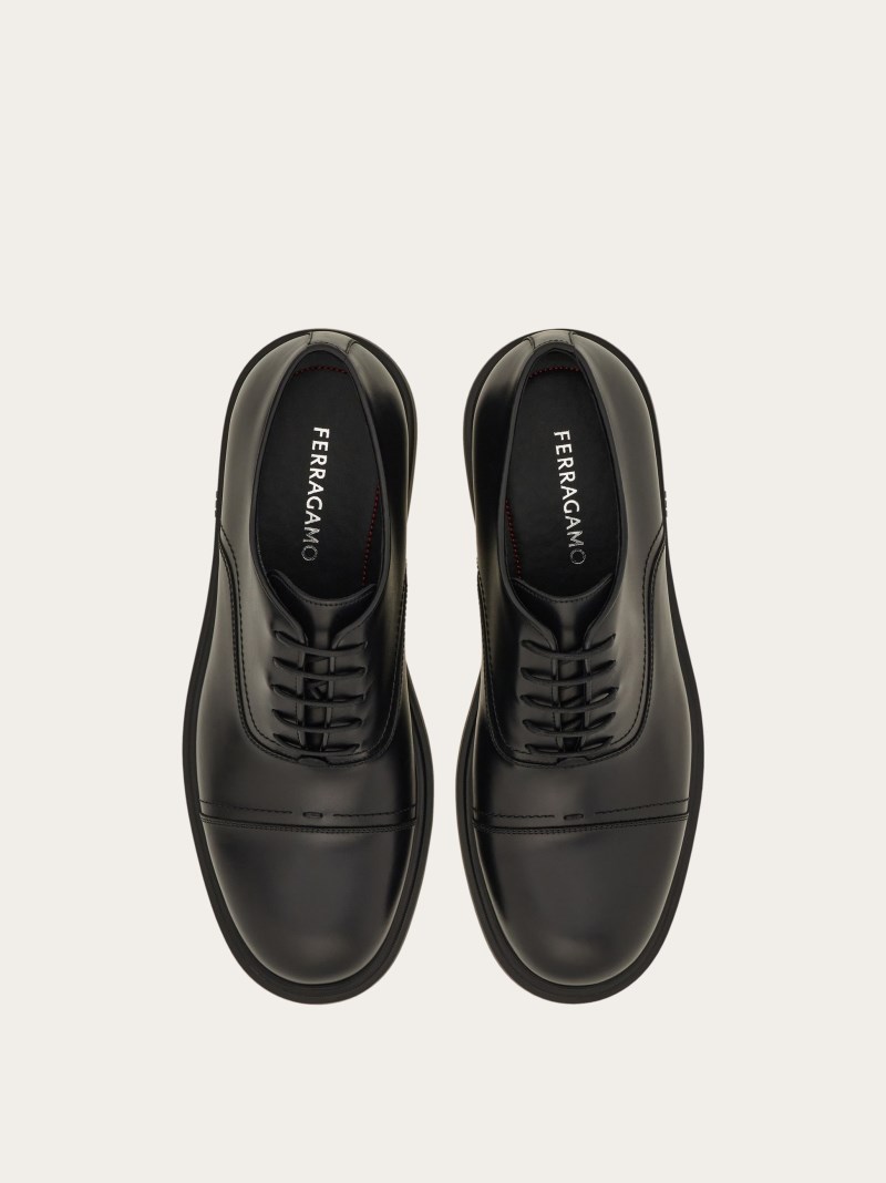 Ferragamo | Men's Oxford With Toe Cap - Black