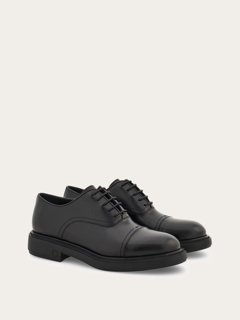 Ferragamo | Men's Oxford With Toe Cap - Black
