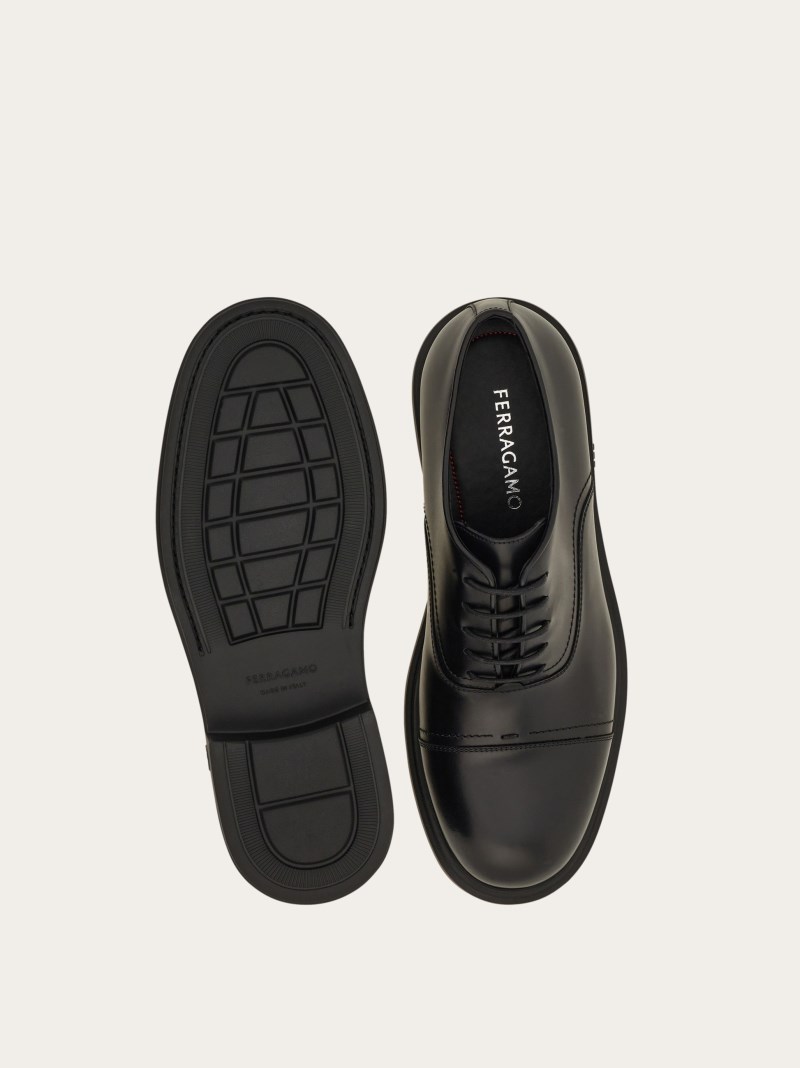 Ferragamo | Men's Oxford With Toe Cap - Black