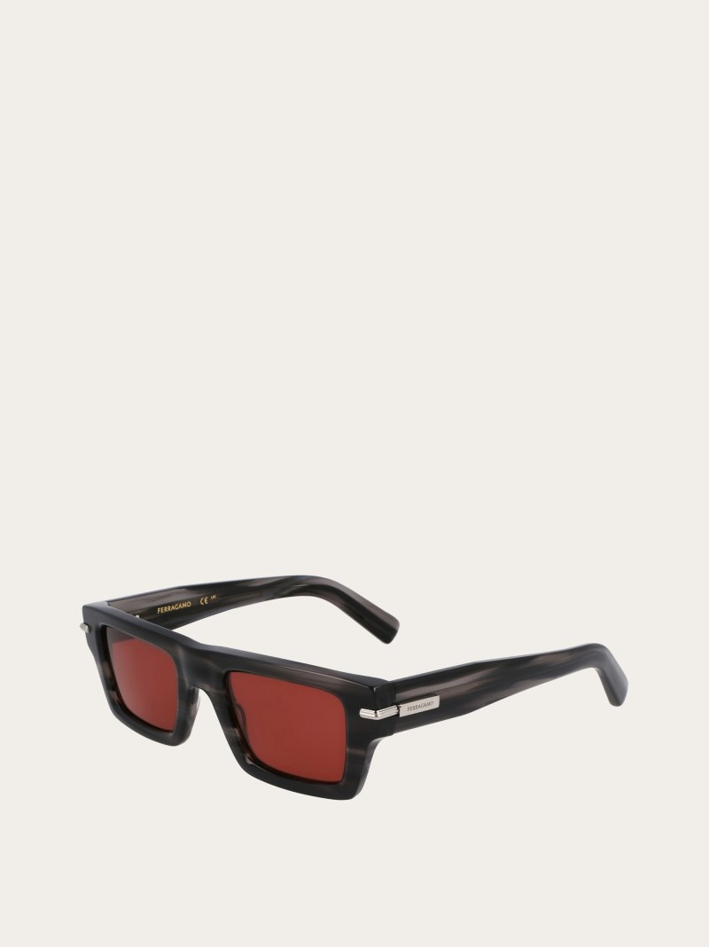 Ferragamo | Men's Sunglasses - Grey/Red Wine
