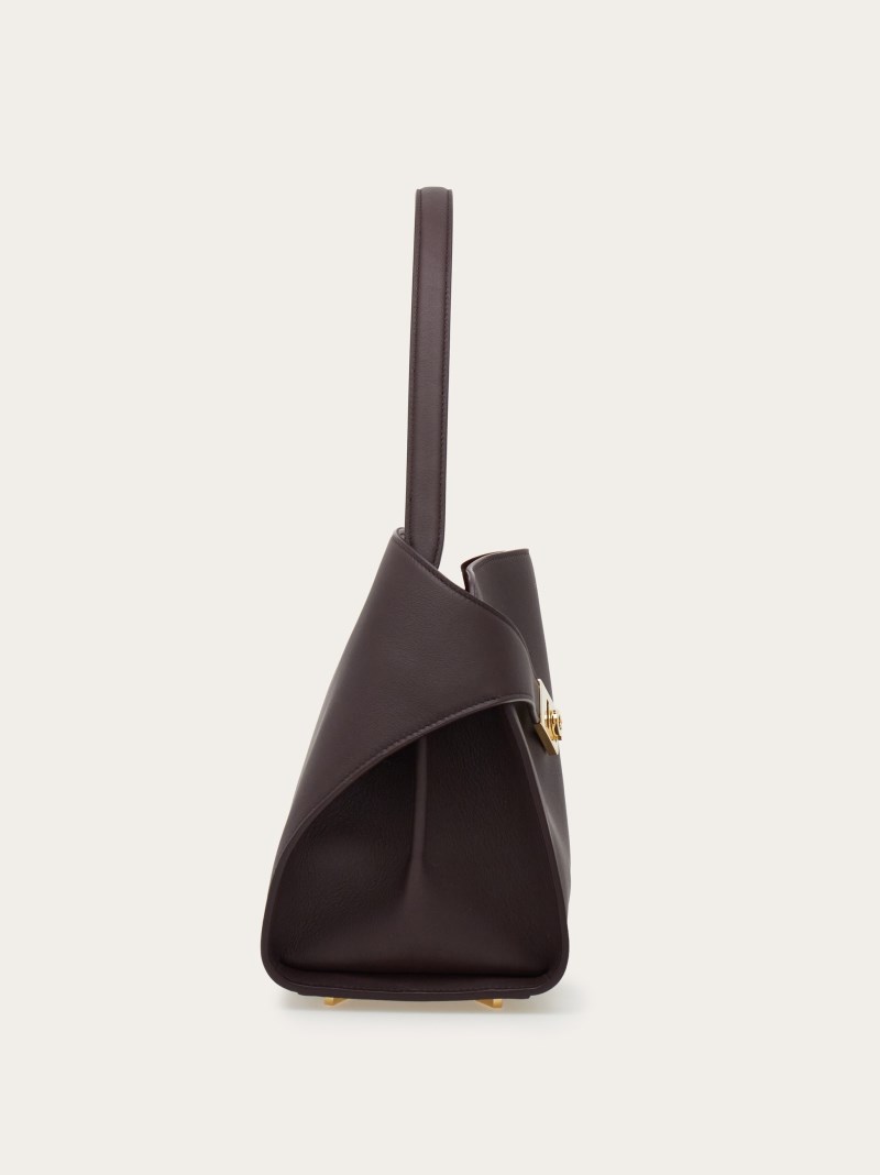 Ferragamo | Women's Hug Soft Bicolor Shoulder Bag - Oxblood