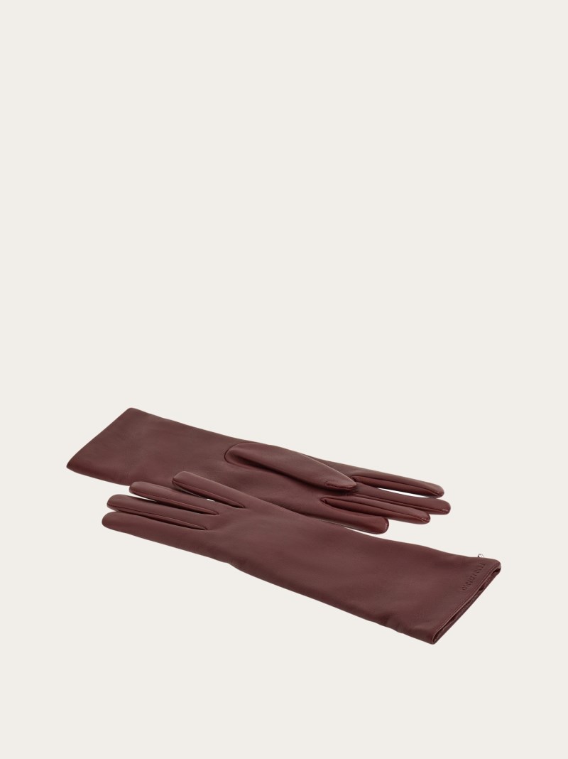 Ferragamo | Women's Cashmere-Lined Gloves - Burgundy