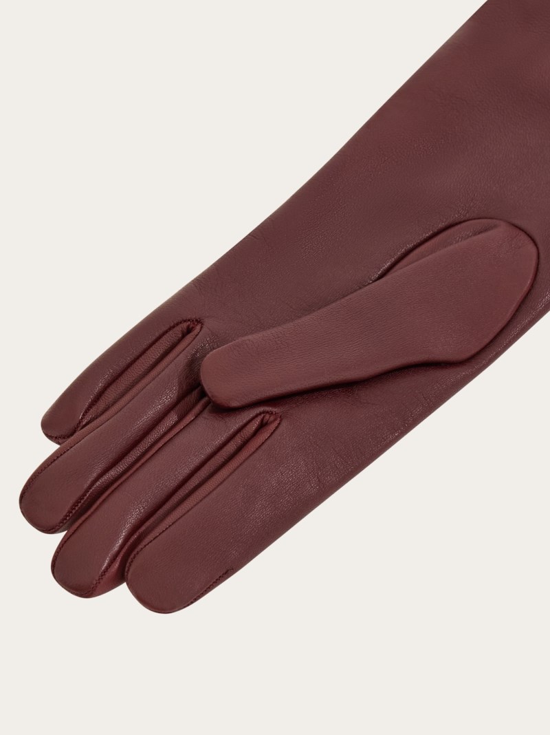 Ferragamo | Women's Cashmere-Lined Gloves - Burgundy