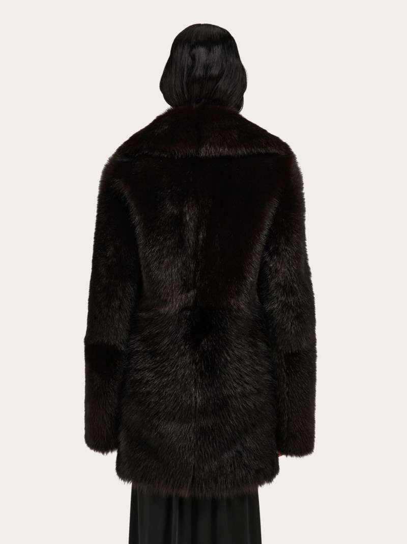 Ferragamo | Women's Shearling Coat - Dark Brown