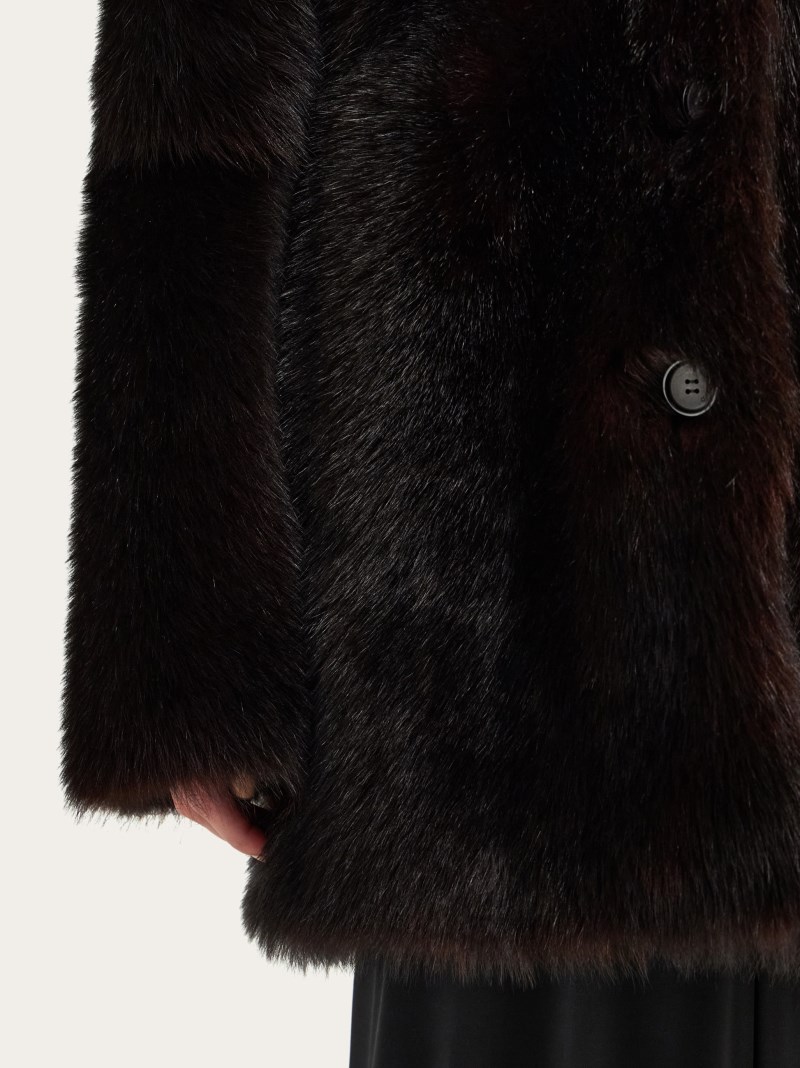 Ferragamo | Women's Shearling Coat - Dark Brown