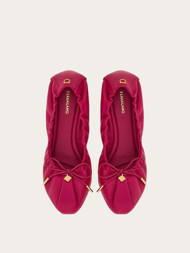 Ferragamo | Women's Elasticated Ballet Flat - Cherry