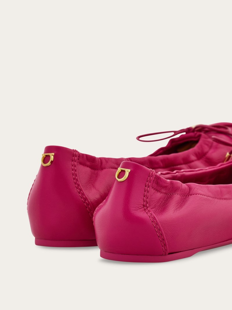Ferragamo | Women's Elasticated Ballet Flat - Cherry