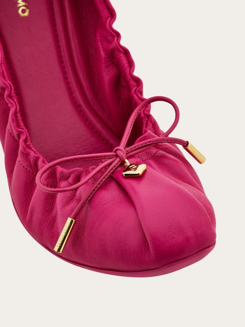Ferragamo | Women's Elasticated Ballet Flat - Cherry