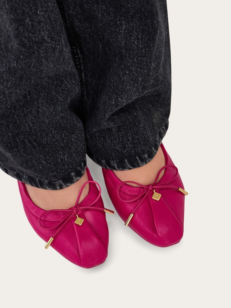 Ferragamo | Women's Elasticated Ballet Flat - Cherry