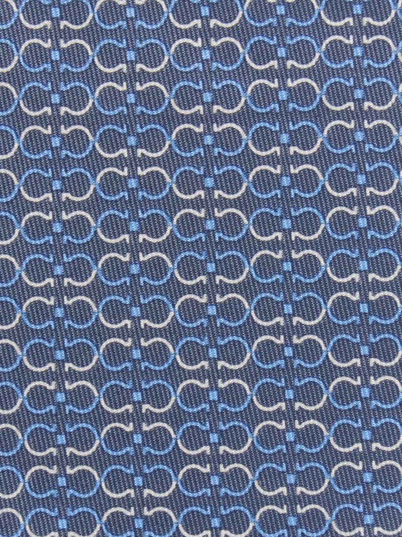 Ferragamo | Men's Gancini Print Silk Tie - Grey