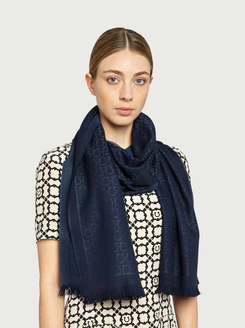 Ferragamo | Women's Gancini Scarf - Denim/Navy