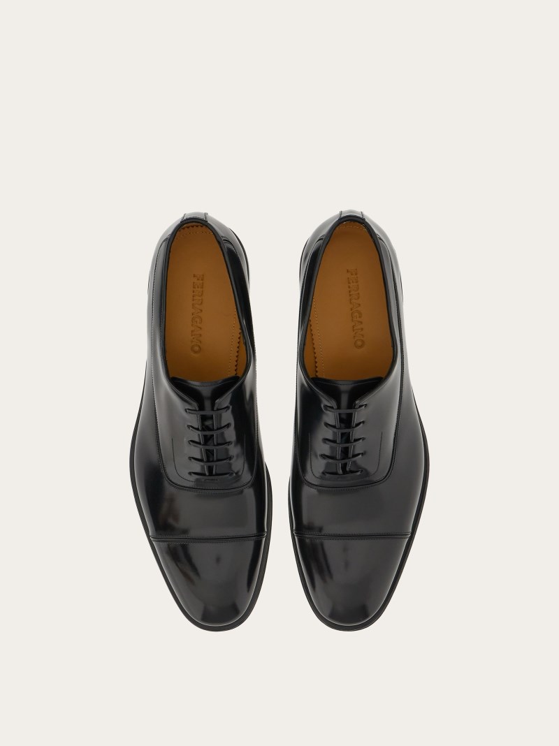 Ferragamo | Men's Oxford With Toe Cap - Black