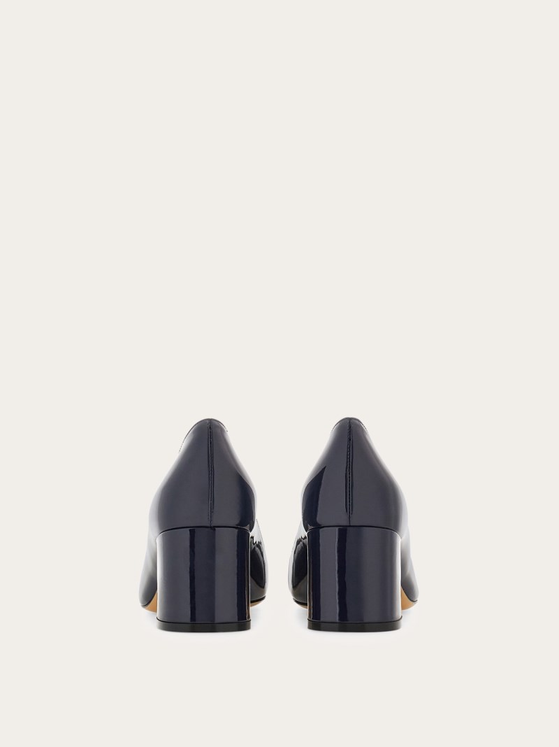 Ferragamo | Women's Pump With Gancini Ornament - Midnight Blue