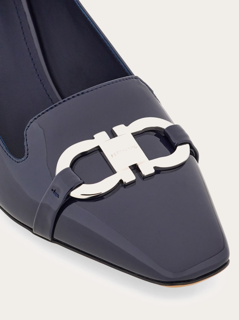 Ferragamo | Women's Pump With Gancini Ornament - Midnight Blue