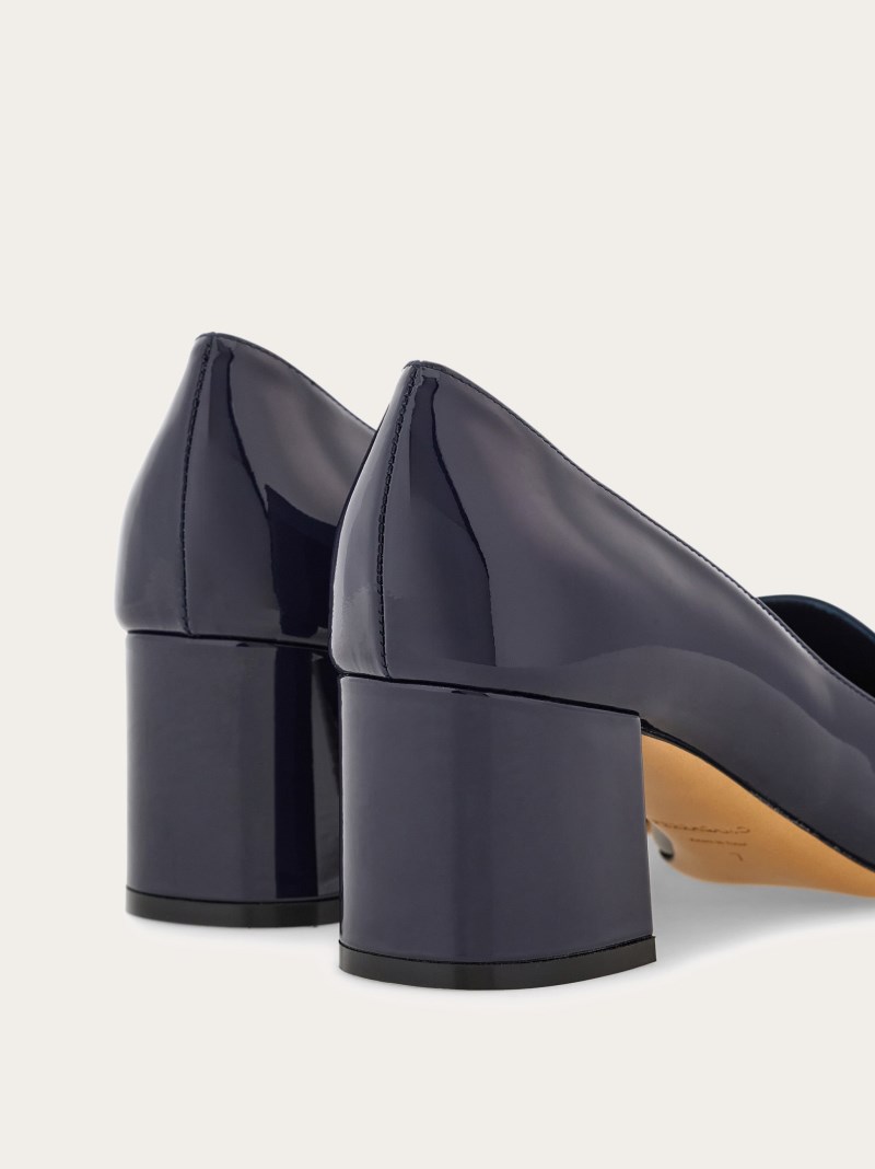 Ferragamo | Women's Pump With Gancini Ornament - Midnight Blue